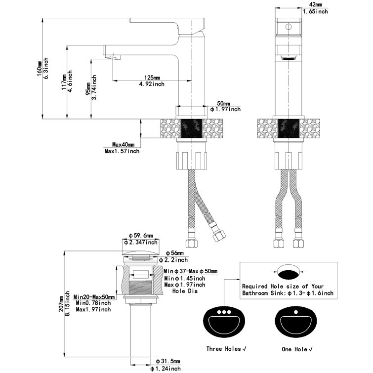 Brushed Nickel Single-Handle Low-Arc Bathroom Faucet with Drain Assembly