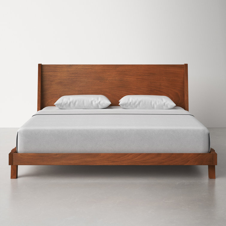 Dakota Acorn Brown Mahogany King Platform Bed with Headboard