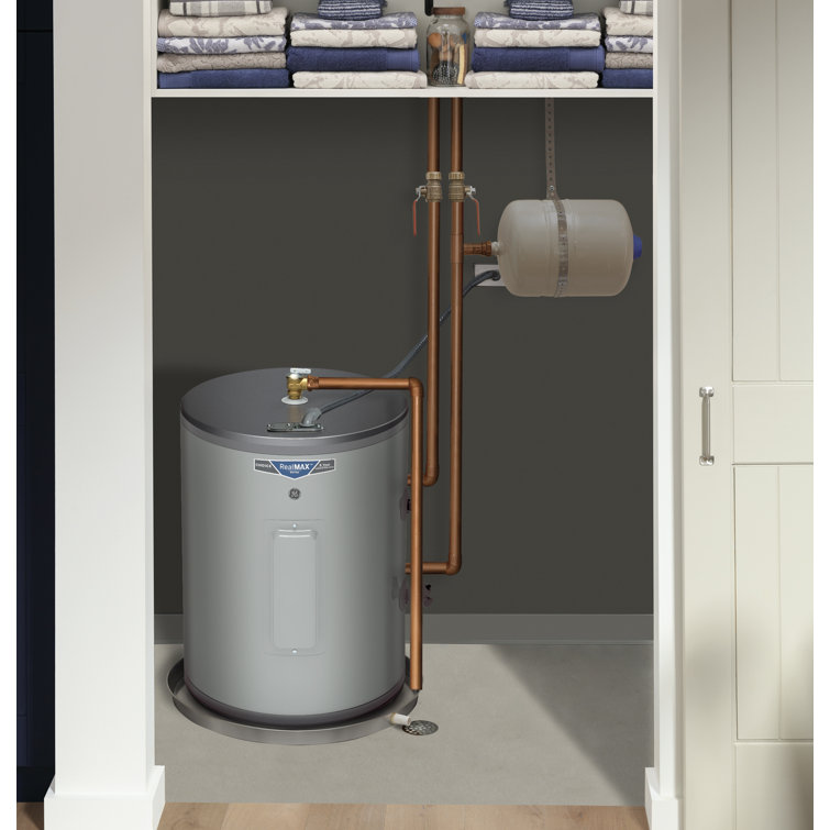 GE 18 Gallon Gray Electric Lowboy Water Heater with Side Port