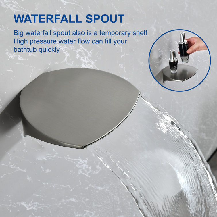 Brushed Nickel Wall Mounted Shower System with Adjustable Head