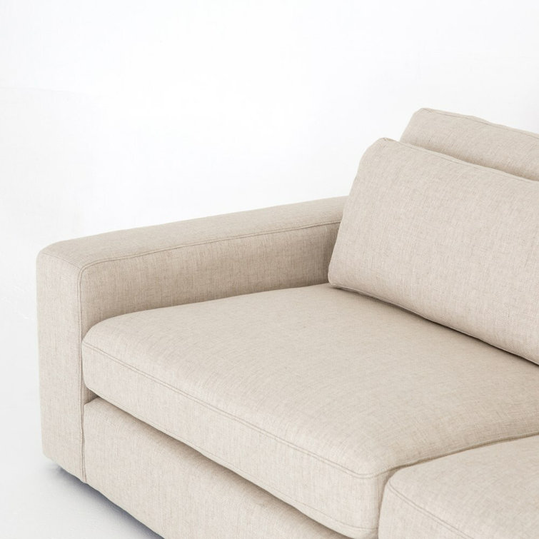 Essence Natural 131" Beige 4-Piece Sectional Sofa with Ottoman