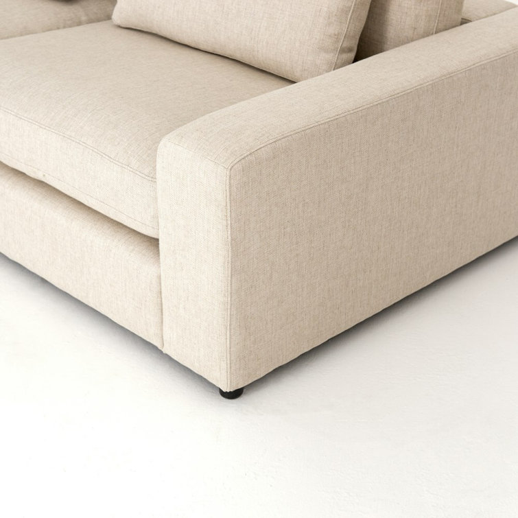 Essence Natural 131" Beige 4-Piece Sectional Sofa with Ottoman