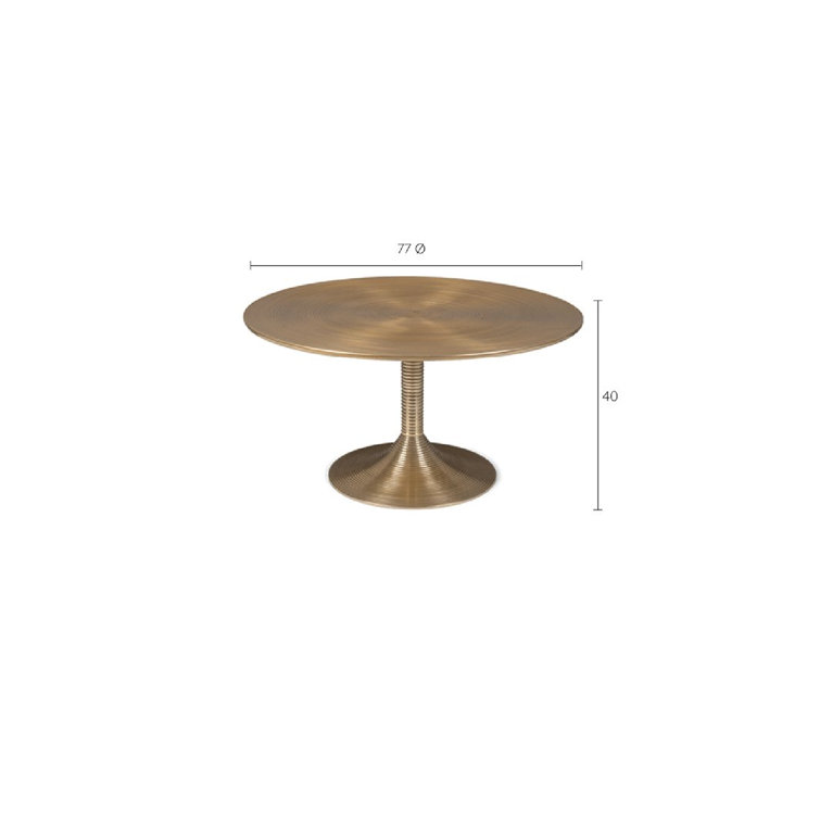 Hypnotising 30" Gold Metal Round Coffee Table