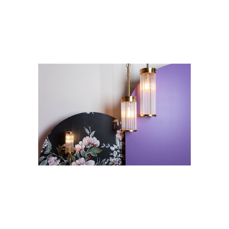 Elysian 13'' Brass Single Cylinder Pendant with Clear Glass Shade