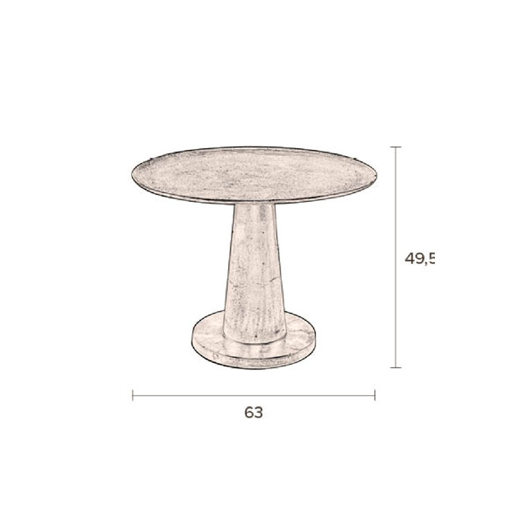 Moroccan Inspired Brass Round Pedestal End Table
