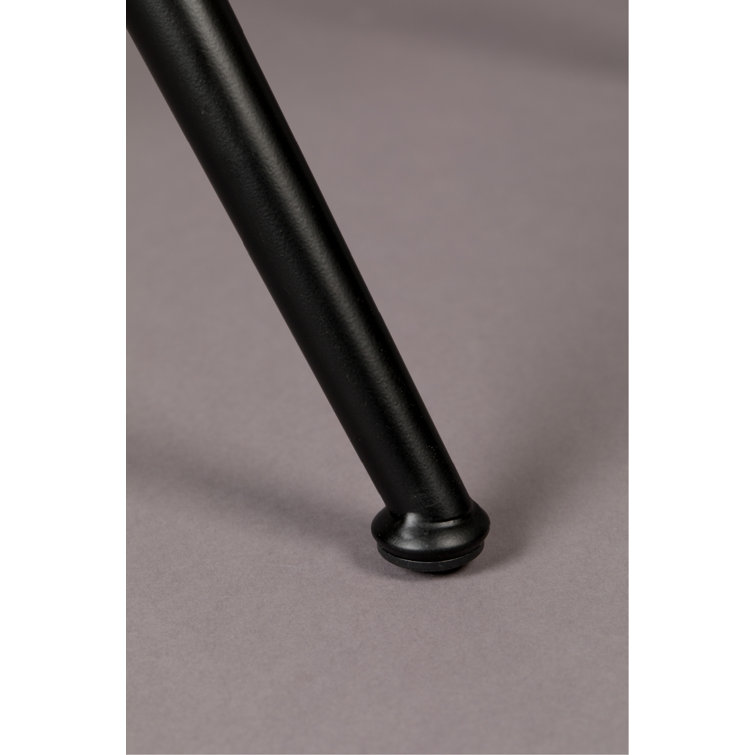 Brown PU Leather Upholstered Side Chair with Metal Legs