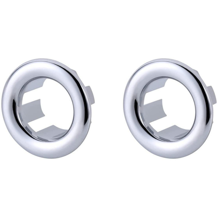 Chrome Plastic Bathroom and Kitchen Sink Overflow Ring Set