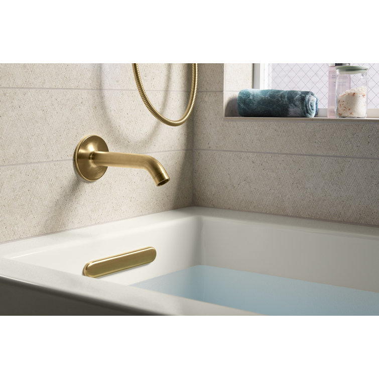 White Acrylic 60" x 32" Rectangular Alcove Soaking Bathtub