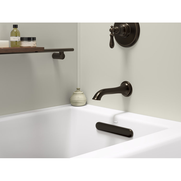 White Acrylic 60" x 32" Rectangular Alcove Soaking Bathtub
