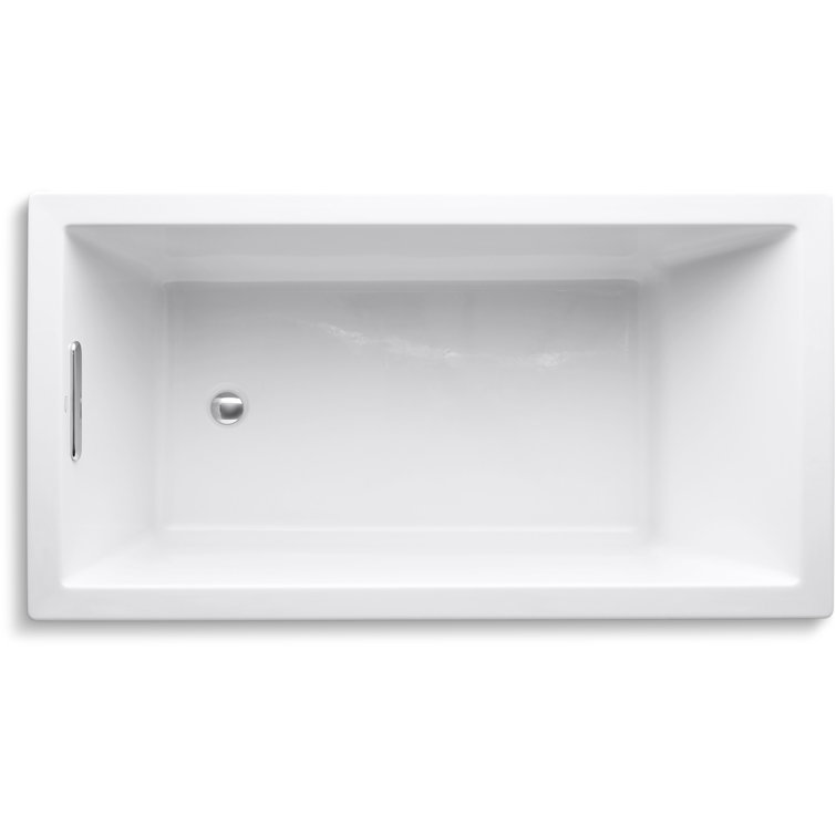 White Acrylic 60" x 32" Drop-In Soaking Bathtub
