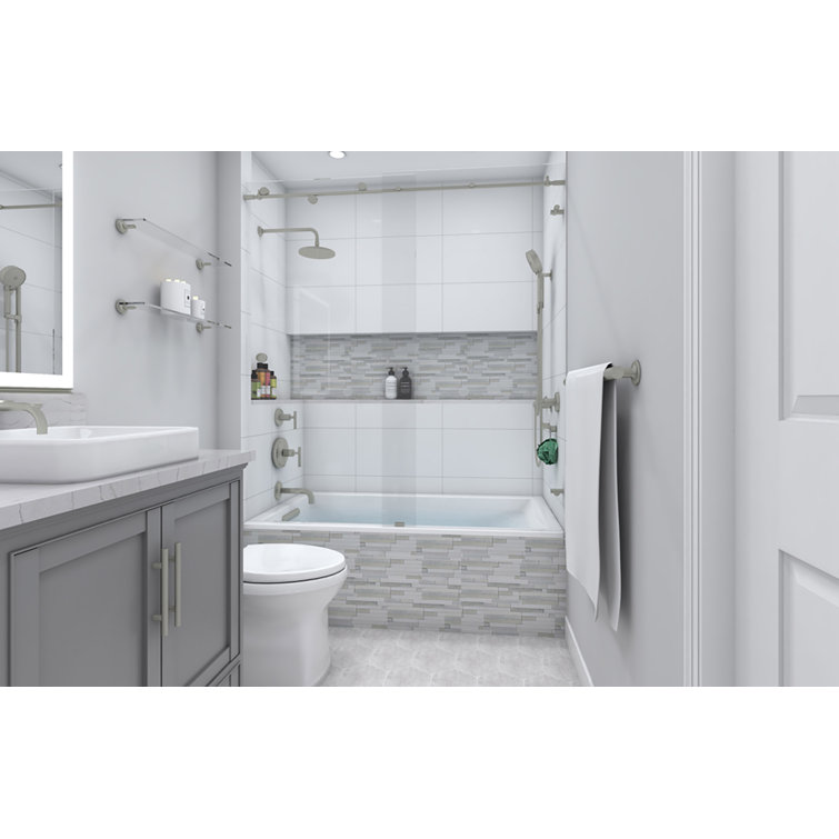 White Acrylic 60" x 32" Drop-In Soaking Bathtub