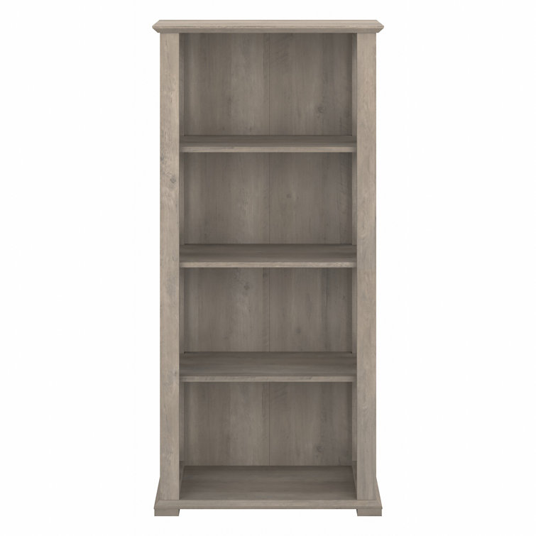 Homestead Driftwood Gray 4-Shelf Adjustable Farmhouse Bookcase