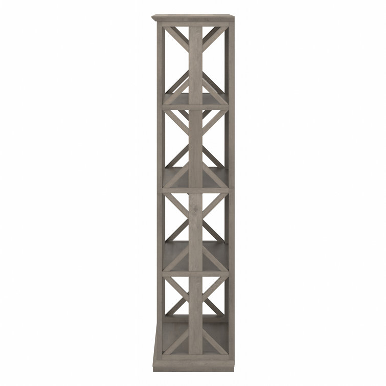 Homestead Driftwood Gray 4-Shelf Adjustable Farmhouse Bookcase