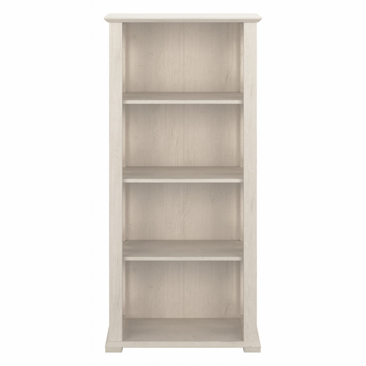 Adjustable Linen White Oak 66" Farmhouse Bookcase