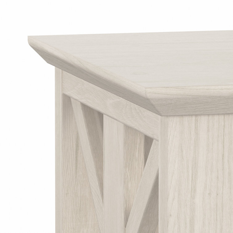 Adjustable Linen White Oak 66" Farmhouse Bookcase
