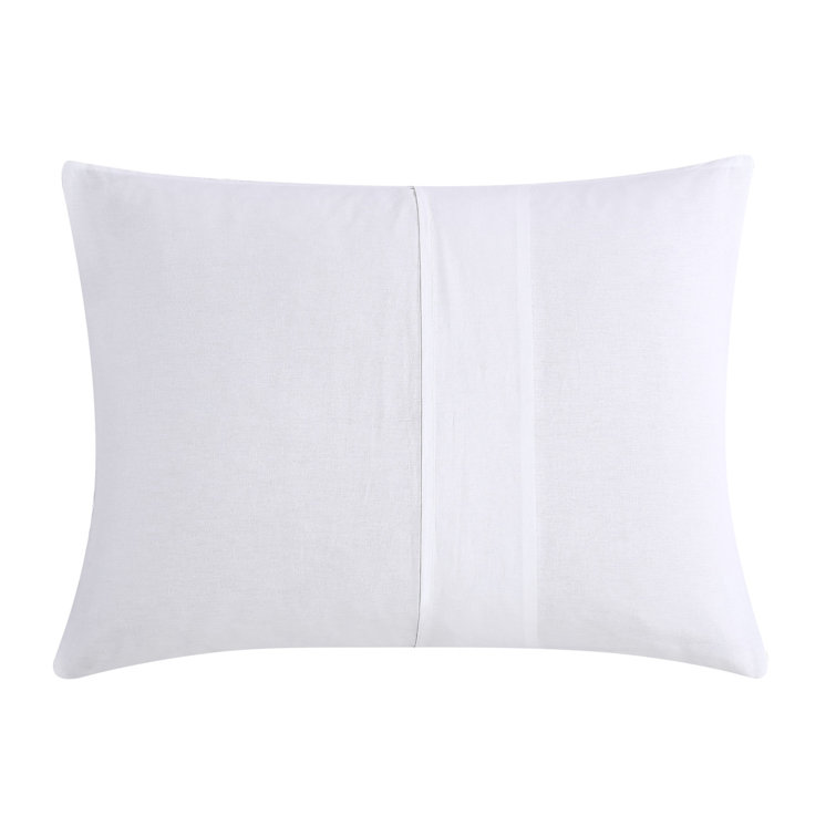 Serene Basketweave Queen Cotton Duvet Cover Set - White