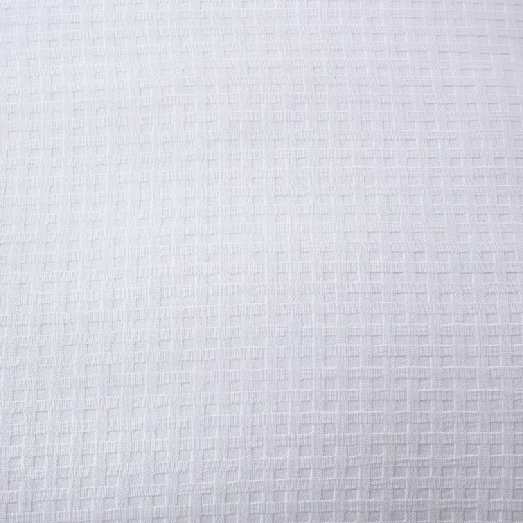 Serene Basketweave Queen Cotton Duvet Cover Set - White