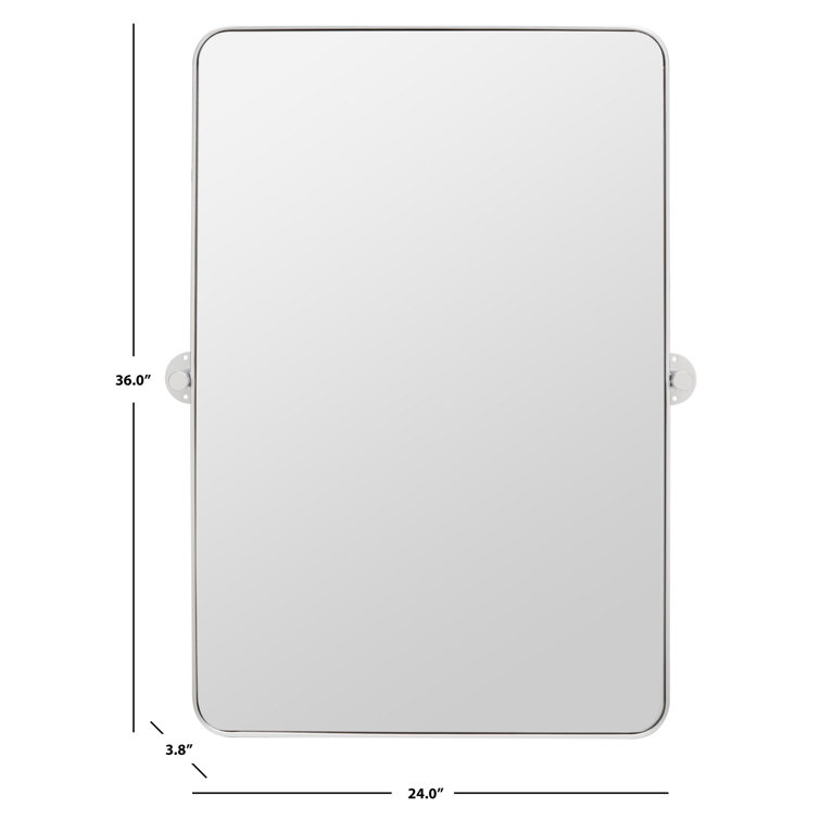 Evvie Silver Rectangular Metal Framed Wall Mirror