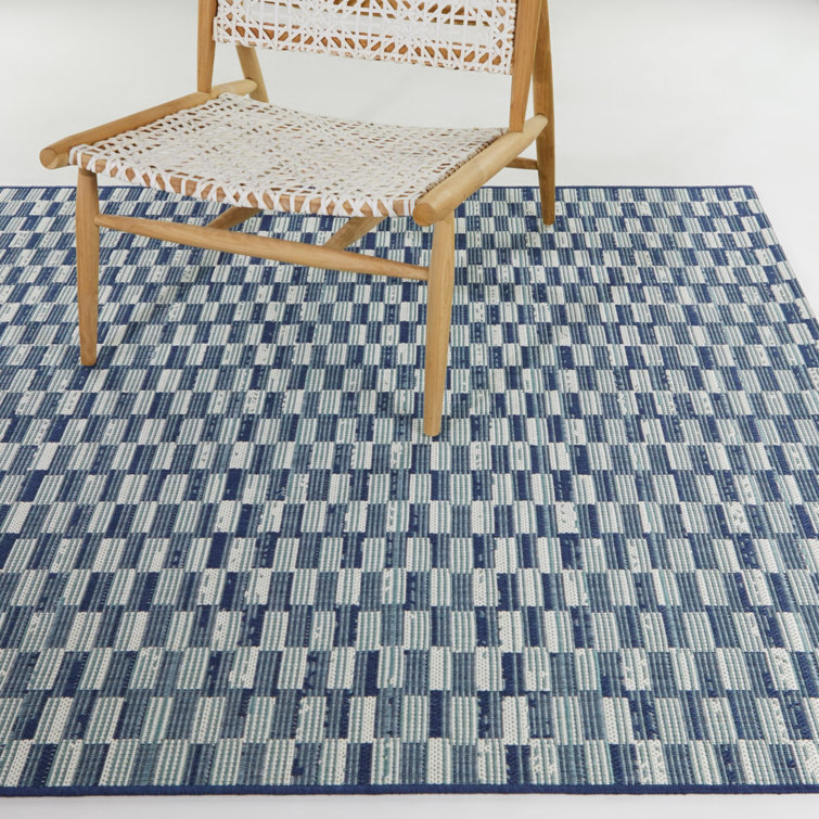 Joan Blue Braided Rectangular Synthetic Indoor/Outdoor Rug