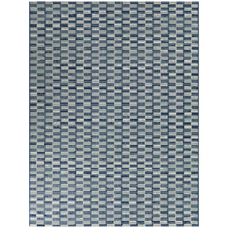 Joan Blue Braided Rectangular Synthetic Indoor/Outdoor Rug