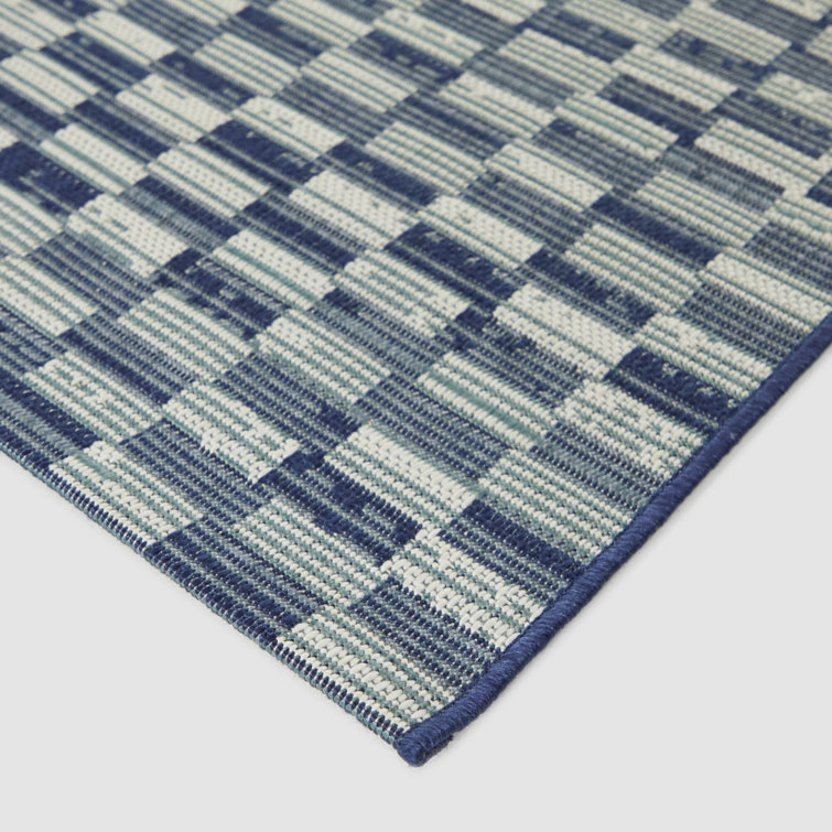 Joan Blue Braided Rectangular Synthetic Indoor/Outdoor Rug