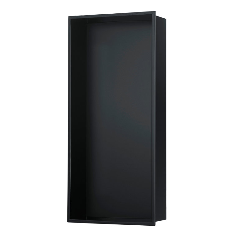 Matte Black Stainless Steel Rectangular Shower Niche