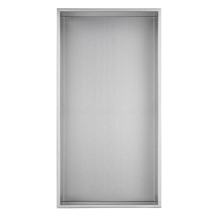 Brushed Stainless Steel Rectangular Shower Niche Shelf