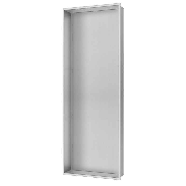 Rectangular Brushed Stainless Steel Built-In Shower Niche