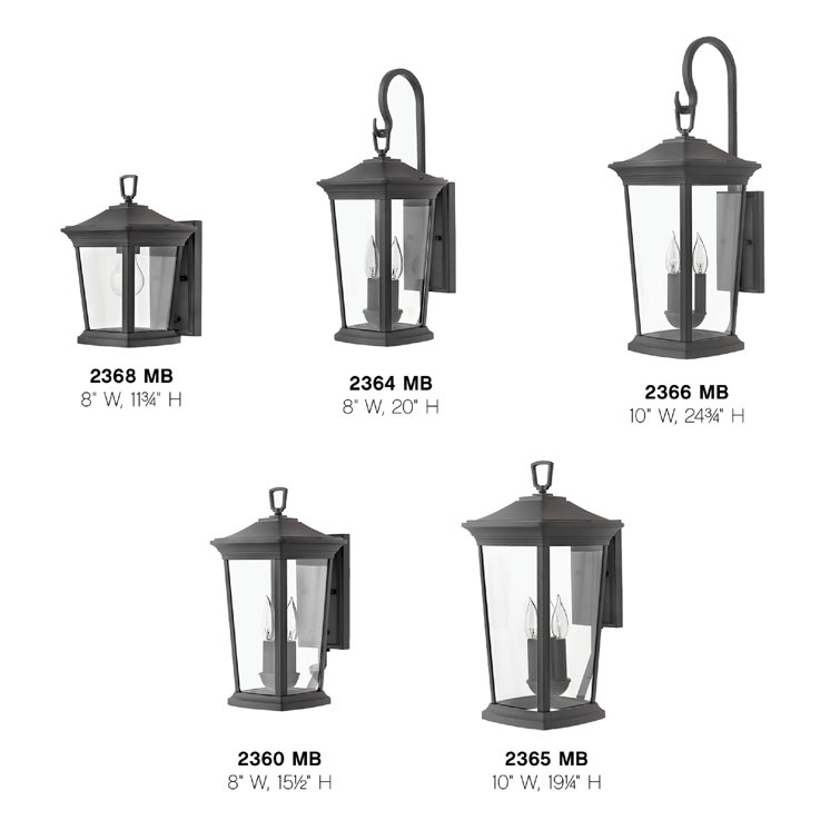 Bromley Museum Black Dual-Light Outdoor Wall Sconce in Bronze