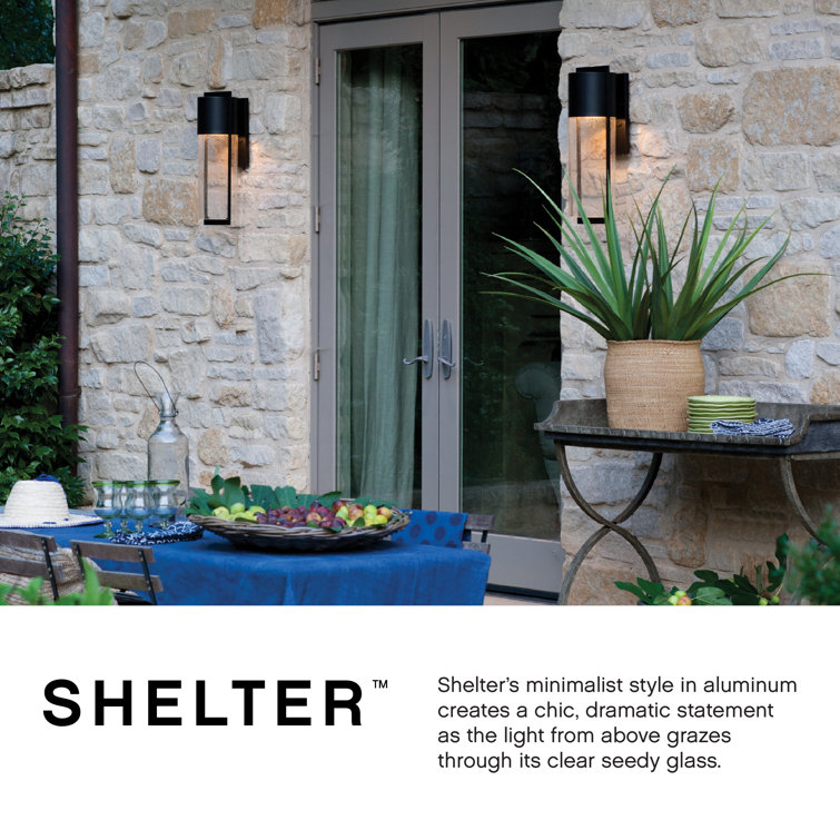 Buckeye Bronze Minimalist Seedy Glass Outdoor Wall Sconce