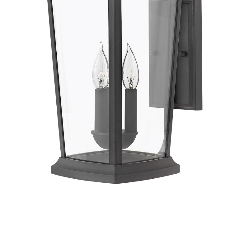 Bromley Museum Black 3-Light Outdoor Wall Lantern with Clear Glass