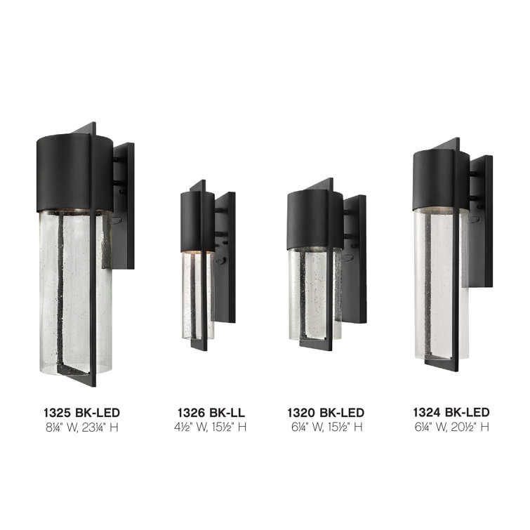 Sleek Black Aluminum LED Wall Light with Clear Seedy Glass