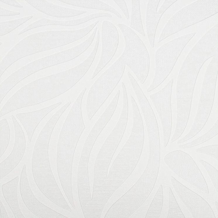 Eden 33' White 3D Embossed Botanical Wallpaper Roll