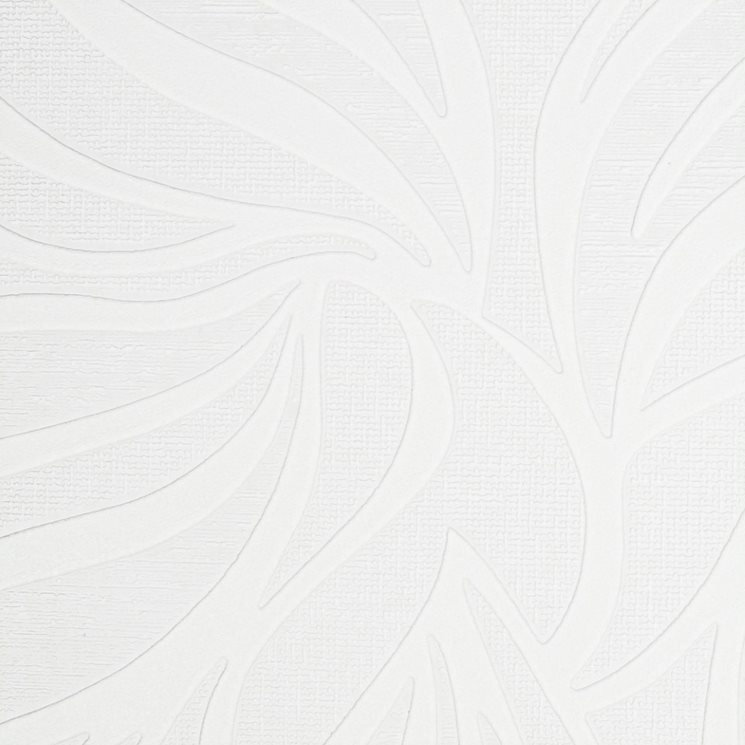 Eden 33' White 3D Embossed Botanical Wallpaper Roll