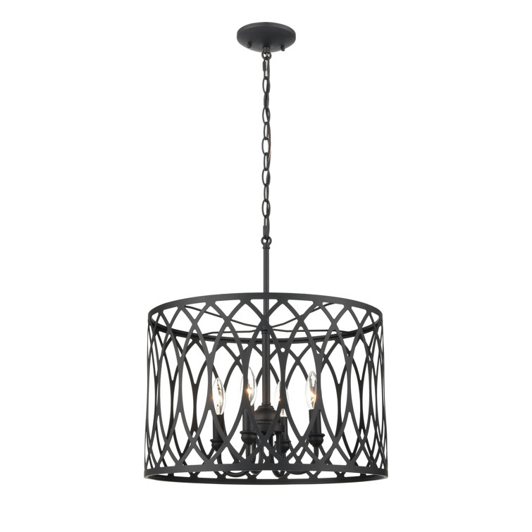 Arelyn Matte Black 4-Light Modern Island Pendant