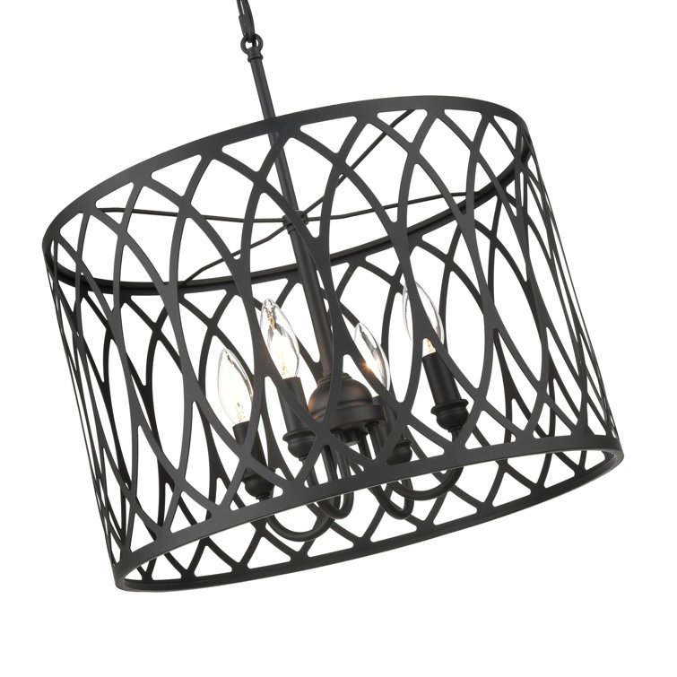 Arelyn Matte Black 4-Light Modern Island Pendant