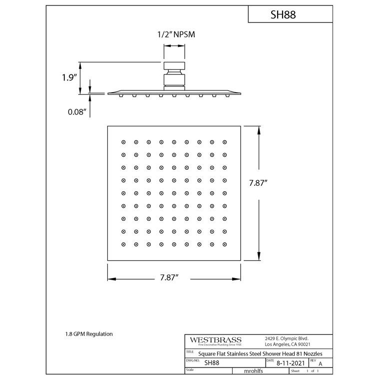 Large Matte Black Stainless Steel Square Rain Shower Head