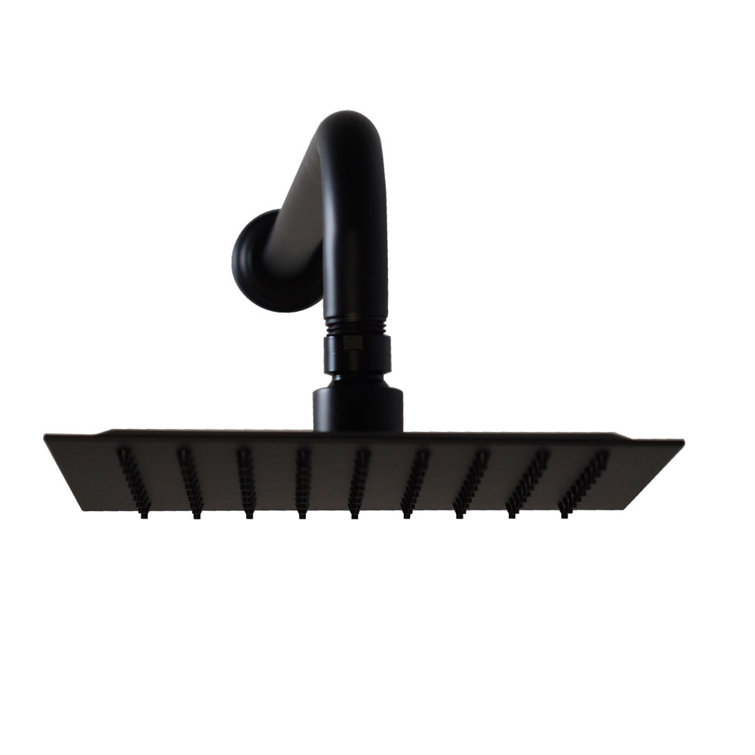 Large Matte Black Stainless Steel Square Rain Shower Head
