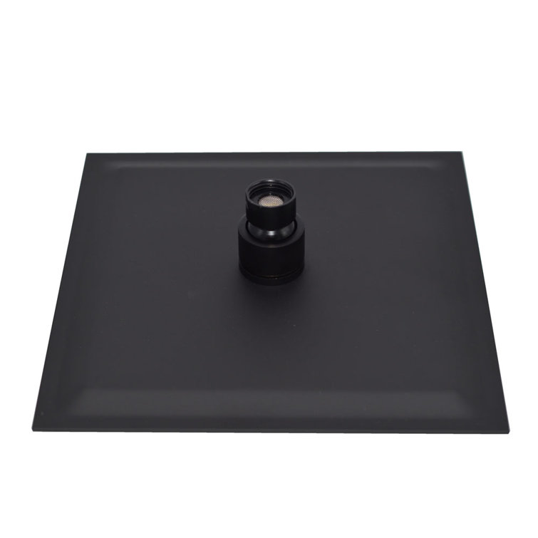 Large Matte Black Stainless Steel Square Rain Shower Head