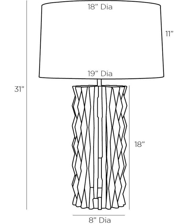 White Steel Table Lamp with Linen Drum Shade
