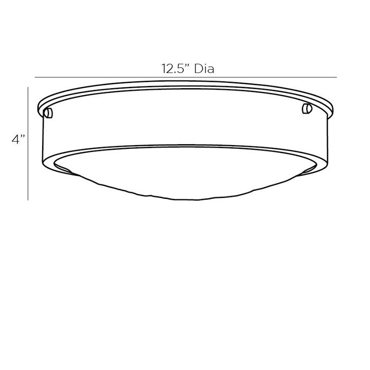 Bronze and Glass LED Drum Flush Mount Light