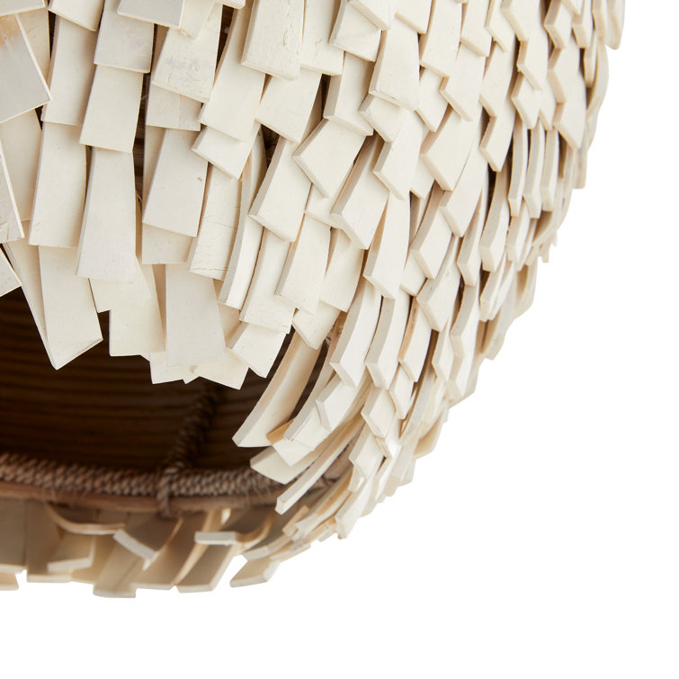 Orla Antique Brass and Rattan Pendant Light