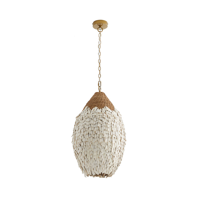 Orla Antique Brass and Rattan Pendant Light