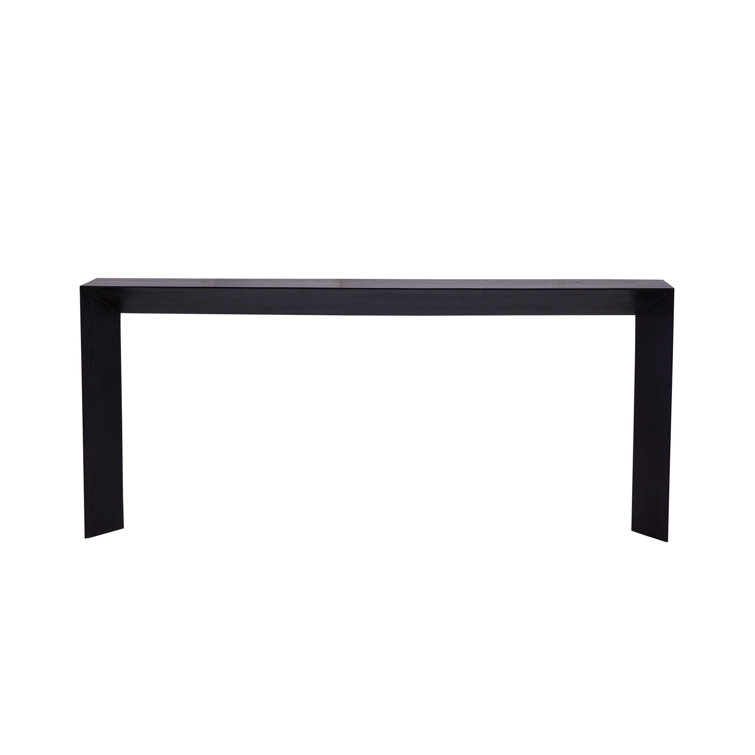Ebony Wire-Brushed Oak Geometric Console Table