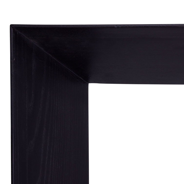 Ebony Wire-Brushed Oak Geometric Console Table