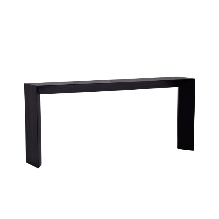 Ebony Wire-Brushed Oak Geometric Console Table