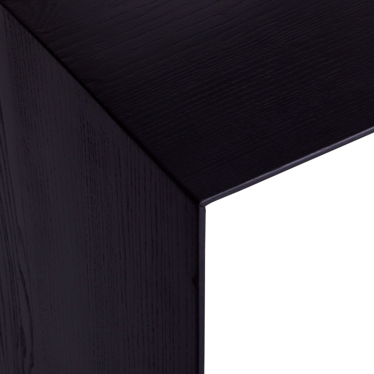 Ebony Wire-Brushed Oak Geometric Console Table