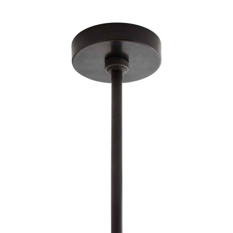 Contemporary Bronze Bowl Pendant with Wood Finial - Indoor/Outdoor