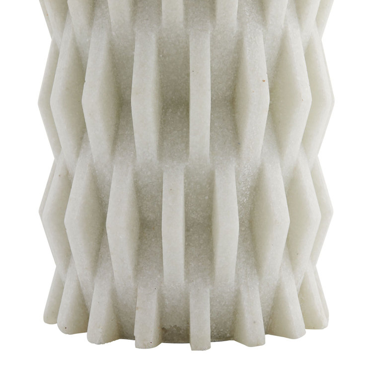 White Steel Table Lamp with Linen Drum Shade