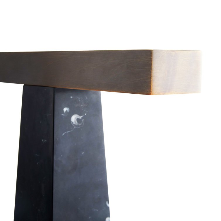Osbert English Bronze and Black Marble LED Table Lamp